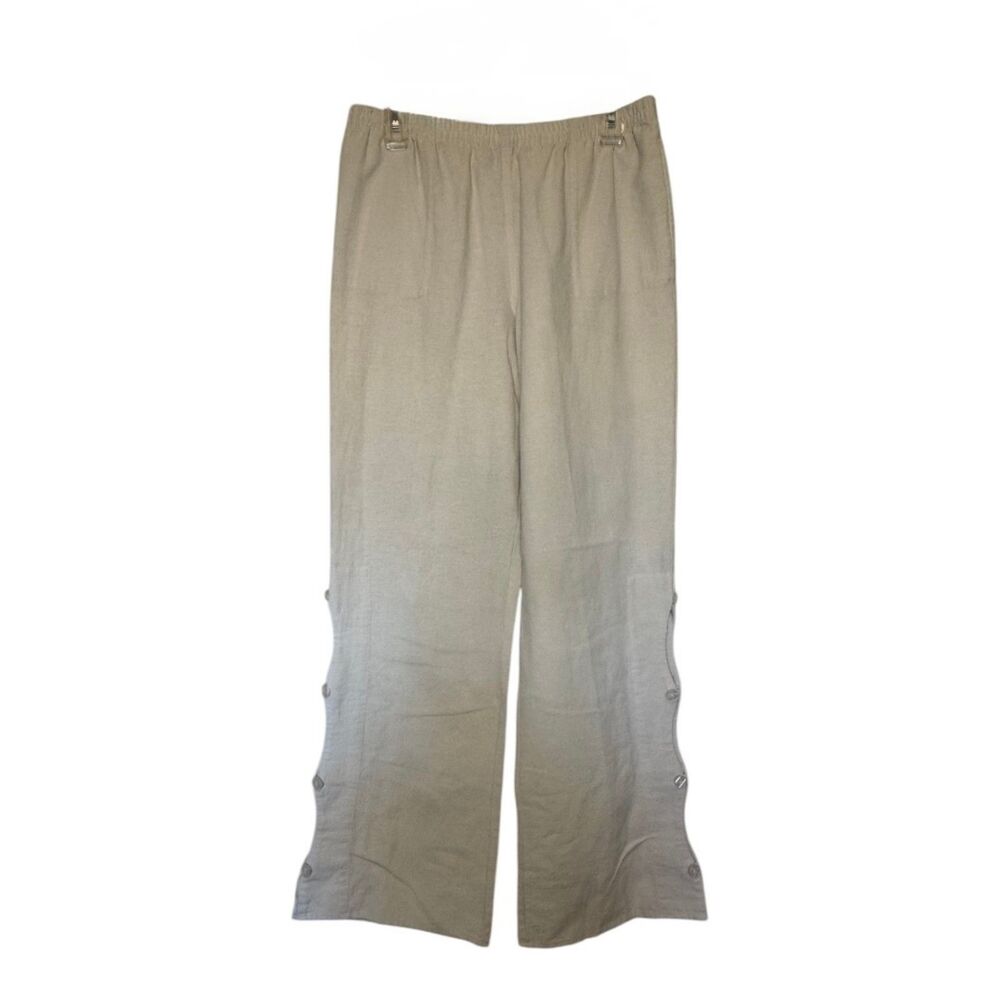 SOFT SURROUNDINGS womens size medium M 100% cotton gauzy button leg casual pants